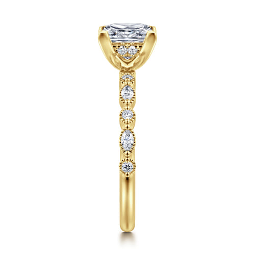 14K Yellow Gold Princess Cut Diamond Engagement Ring