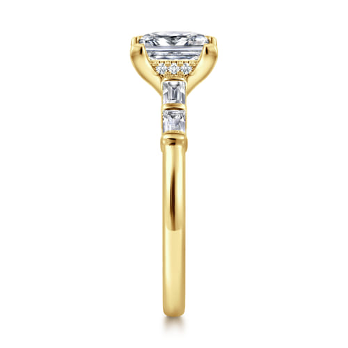 14K Yellow Gold Princess Cut Diamond Engagement Ring