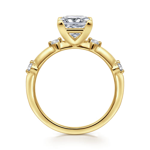 14K Yellow Gold Princess Cut Diamond Engagement Ring
