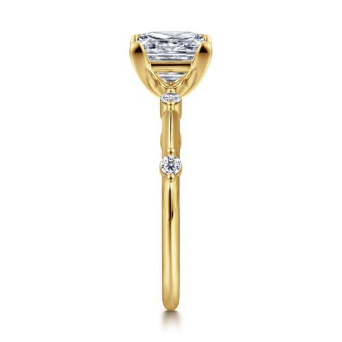 14K Yellow Gold Princess Cut Diamond Engagement Ring