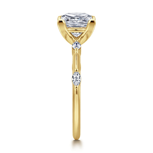 14K Yellow Gold Princess Cut Diamond Engagement Ring