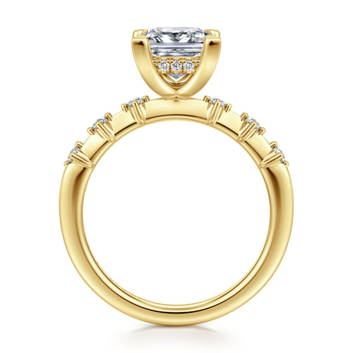14K Yellow Gold Princess Cut Diamond Engagement Ring