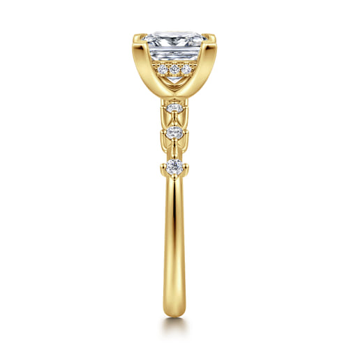 14K Yellow Gold Princess Cut Diamond Engagement Ring