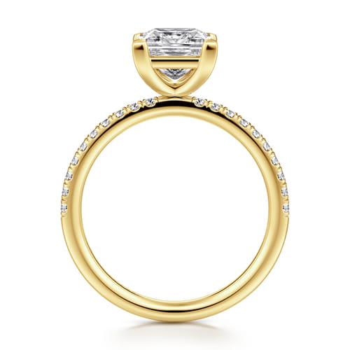 14K Yellow Gold Princess Cut Diamond Engagement Ring