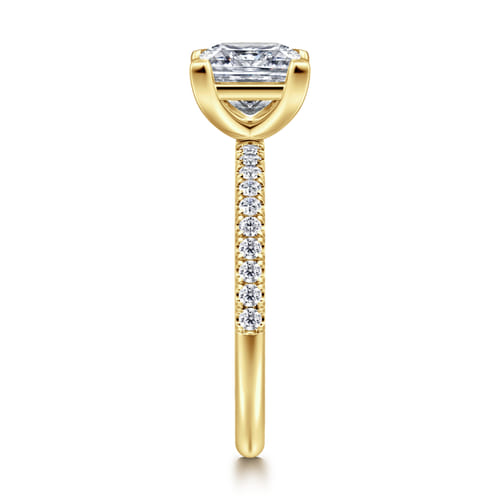 14K Yellow Gold Princess Cut Diamond Engagement Ring