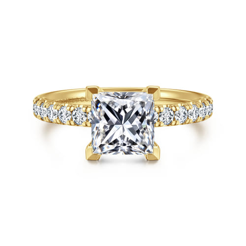 14K Yellow Gold Princess Cut Diamond Engagement Ring