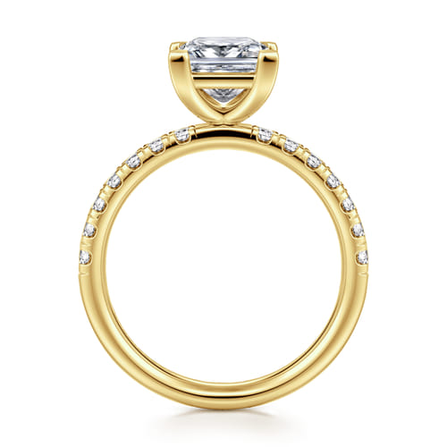 14K Yellow Gold Princess Cut Diamond Engagement Ring