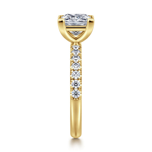 14K Yellow Gold Princess Cut Diamond Engagement Ring