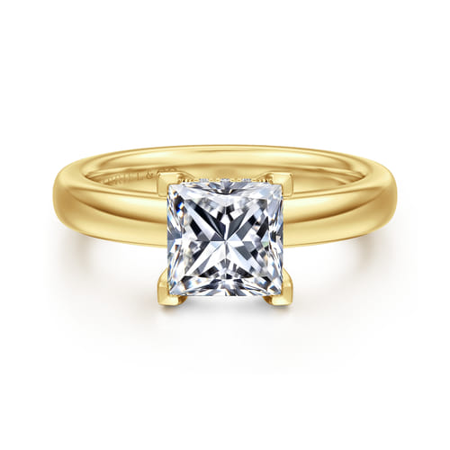 14K Yellow Gold Princess Cut Diamond Engagement Ring