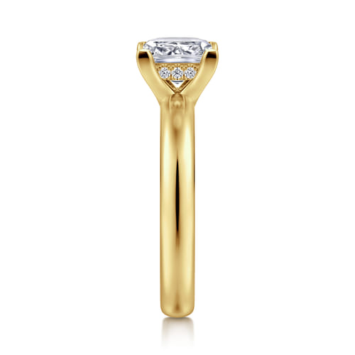 14K Yellow Gold Princess Cut Diamond Engagement Ring