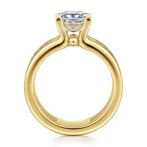 14K Yellow Gold Princess Cut Diamond Engagement Ring