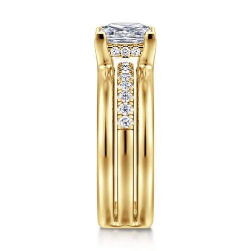14K Yellow Gold Princess Cut Diamond Engagement Ring