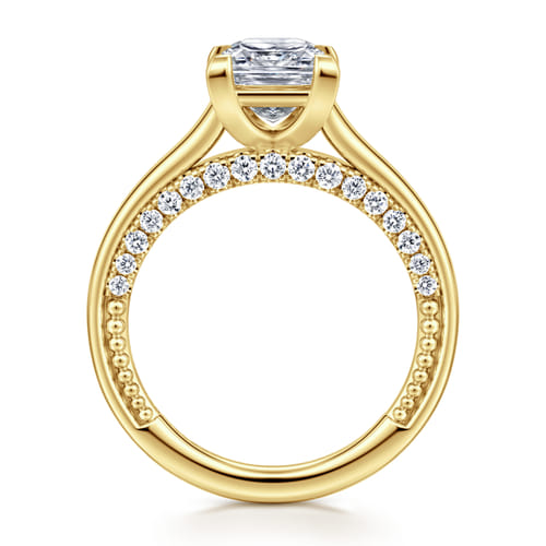 14K Yellow Gold Princess Cut Diamond Engagement Ring