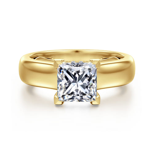 14K Yellow Gold Princess Cut Diamond Engagement Ring