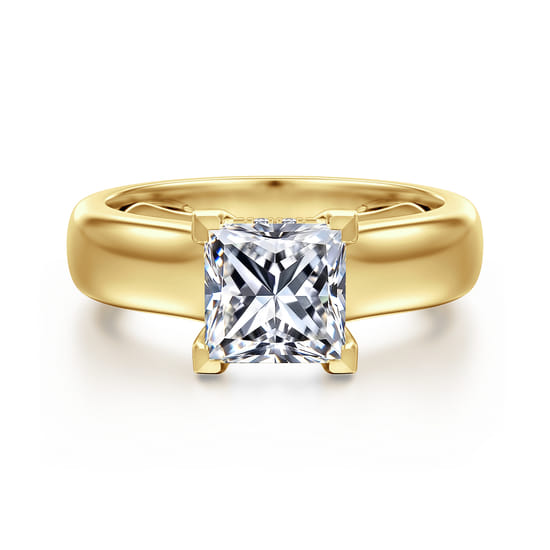 Gabriel - 14K Yellow Gold Princess Cut Diamond Engagement Ring