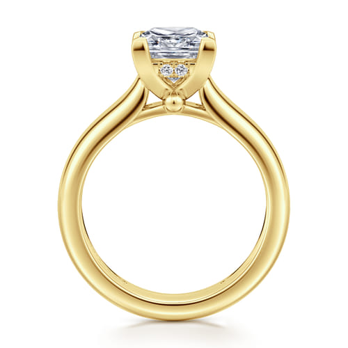 14K Yellow Gold Princess Cut Diamond Engagement Ring