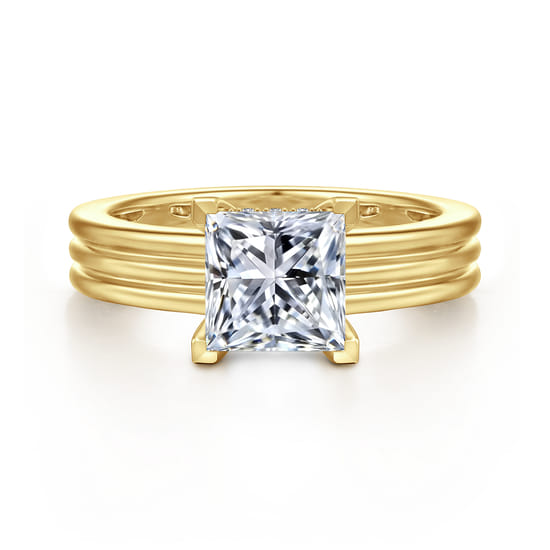 Gabriel - 14K Yellow Gold Princess Cut Diamond Engagement Ring
