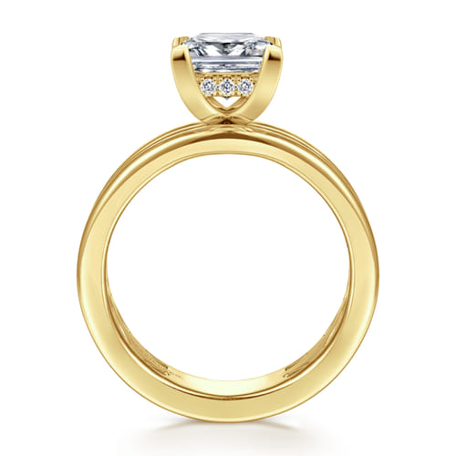 14K Yellow Gold Princess Cut Diamond Engagement Ring