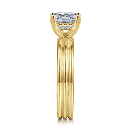 14K Yellow Gold Princess Cut Diamond Engagement Ring