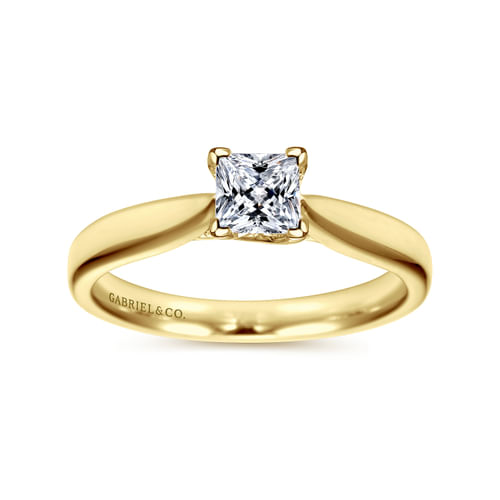 14K Yellow Gold Princess Cut Diamond Engagement Ring
