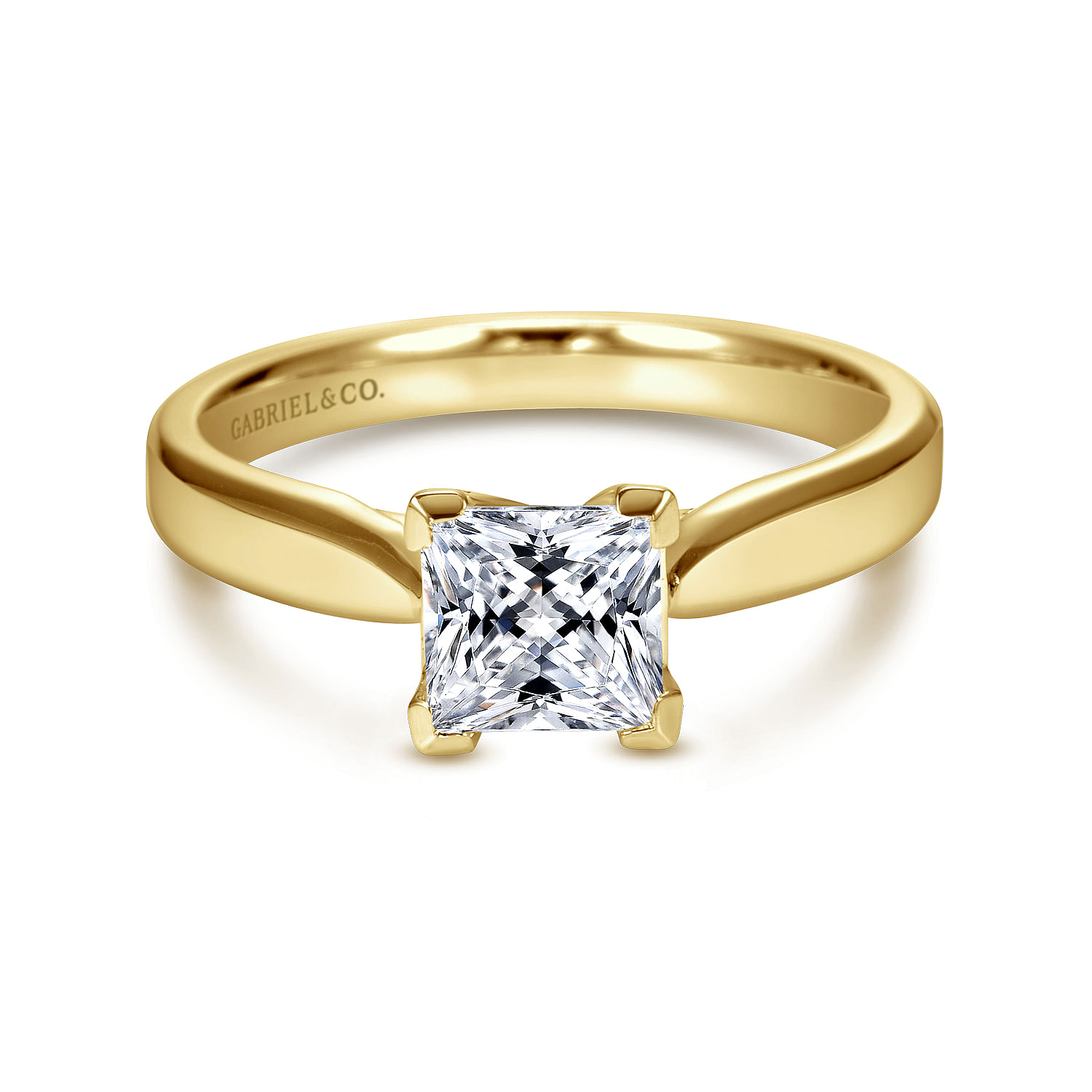 Gabriel - 14K Yellow Gold Princess Cut Diamond Engagement Ring