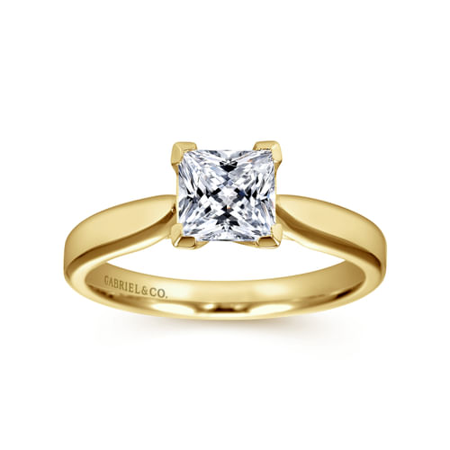 14K Yellow Gold Princess Cut Diamond Engagement Ring
