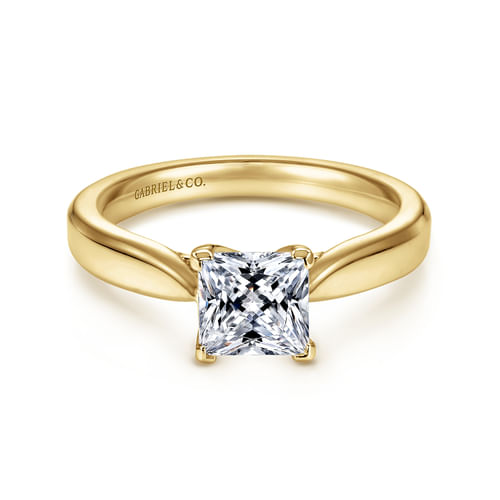 14K Yellow Gold Princess Cut Diamond Engagement Ring