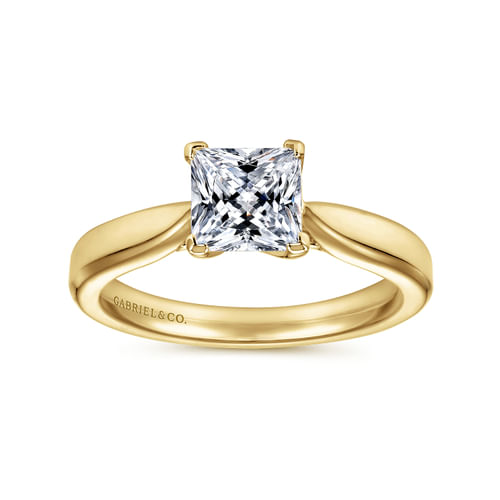 14K Yellow Gold Princess Cut Diamond Engagement Ring