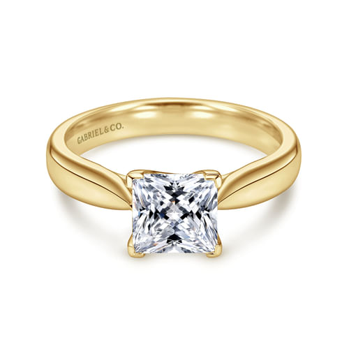 14K Yellow Gold Princess Cut Diamond Engagement Ring