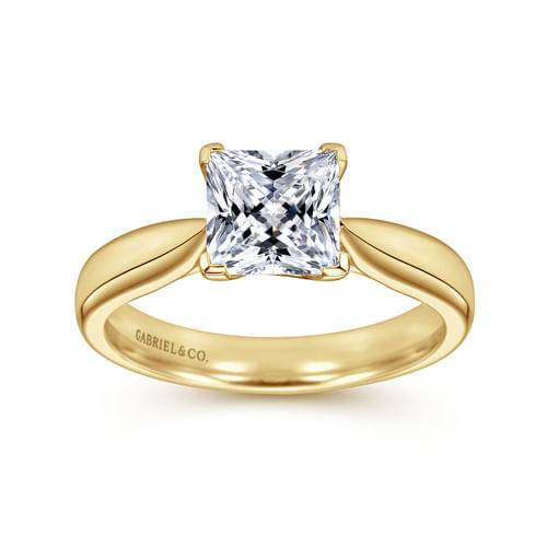 14K Yellow Gold Princess Cut Diamond Engagement Ring
