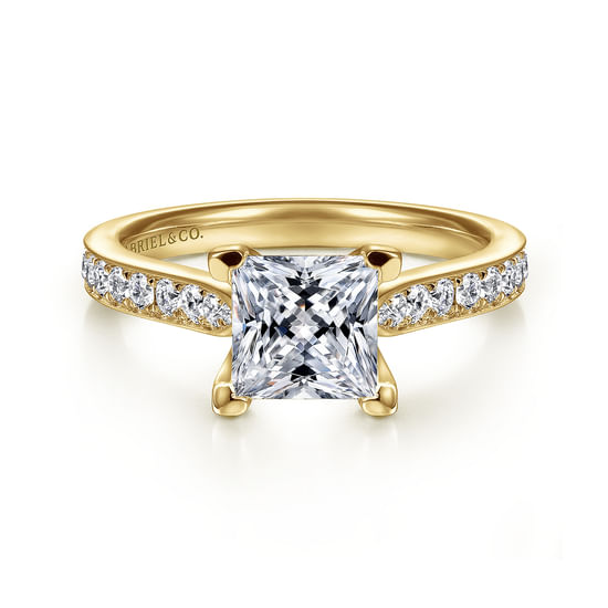 Gabriel - 14K Yellow Gold Princess Cut Diamond Engagement Ring