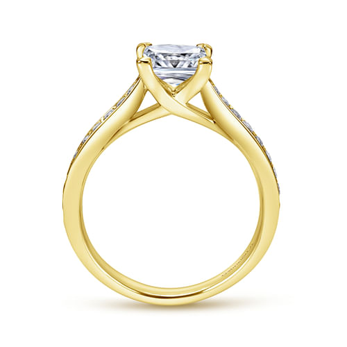 14K Yellow Gold Princess Cut Diamond Engagement Ring