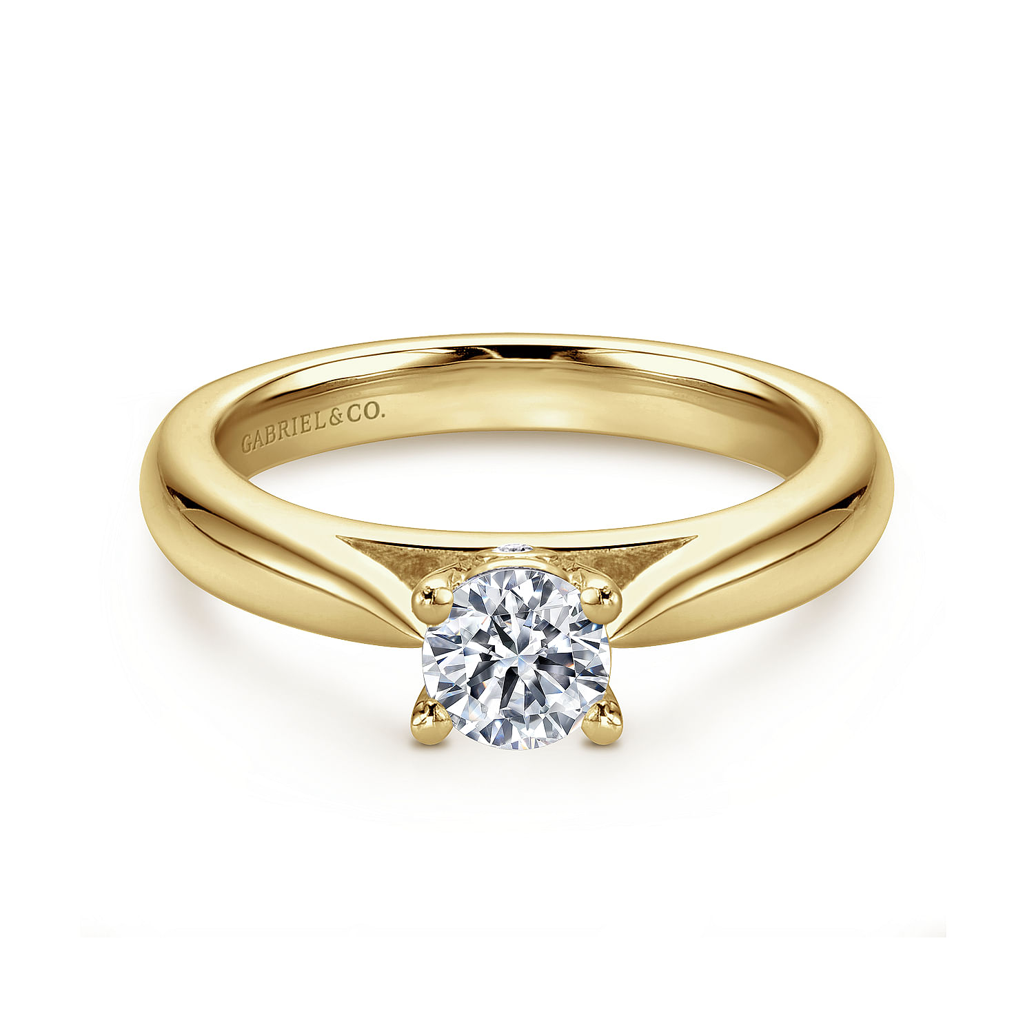 Princess Cut Diamond Ring, Yellow Gold Engagement Ring, Solitaire