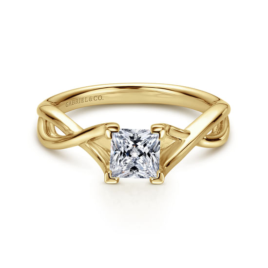 Gabriel - 14K Yellow Gold Princess Cut Diamond Engagement Ring
