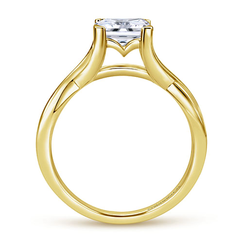 14K Yellow Gold Princess Cut Diamond Engagement Ring