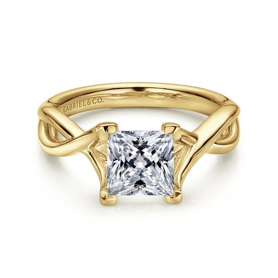 Gabriel - 14K Yellow Gold Princess Cut Diamond Engagement Ring