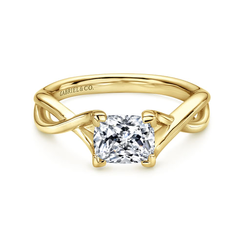 14K Yellow Gold Princess Cut Diamond Engagement Ring