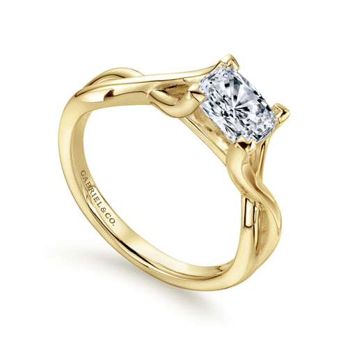 14K Yellow Gold Princess Cut Diamond Engagement Ring