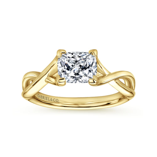 14K Yellow Gold Princess Cut Diamond Engagement Ring