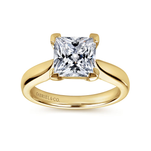 14K Yellow Gold Princess Cut Diamond Engagement Ring
