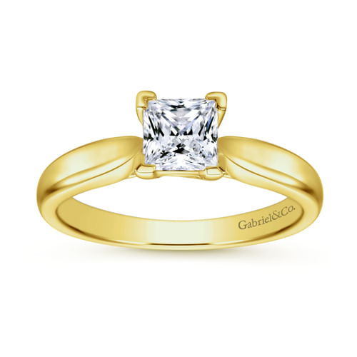14K Yellow Gold Princess Cut Diamond Engagement Ring