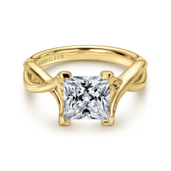 Gabriel - 14K Yellow Gold Princess Cut Diamond Engagement Ring