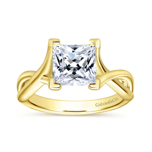 14K Yellow Gold Princess Cut Diamond Engagement Ring
