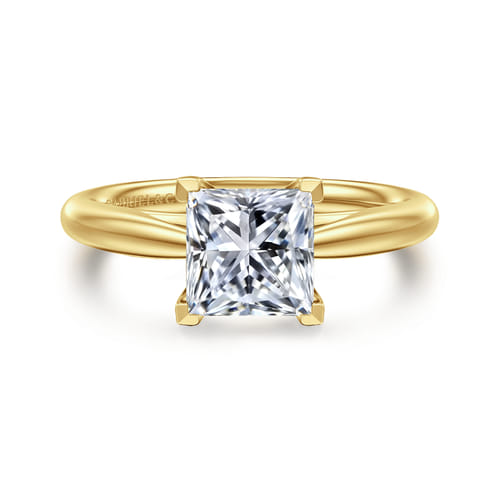 14K Yellow Gold Princess Cut Solitaire Diamond Engagement Ring 14K Yellow Gold Princess Cut Solitaire Diamond Engagement Ring