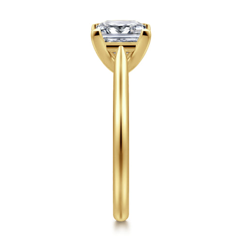 14K Yellow Gold Princess Cut Solitaire Diamond Engagement Ring