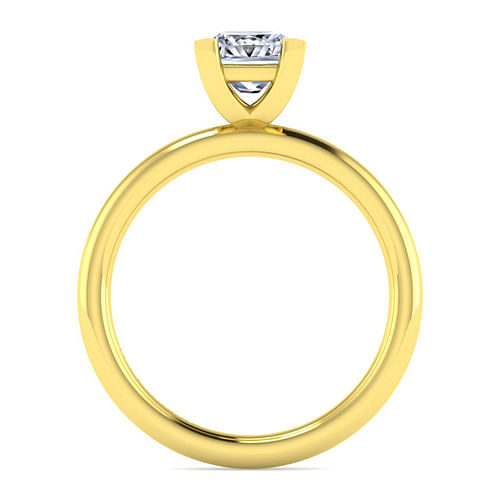 14K Yellow Gold Princess Cut Solitaire Engagement Ring