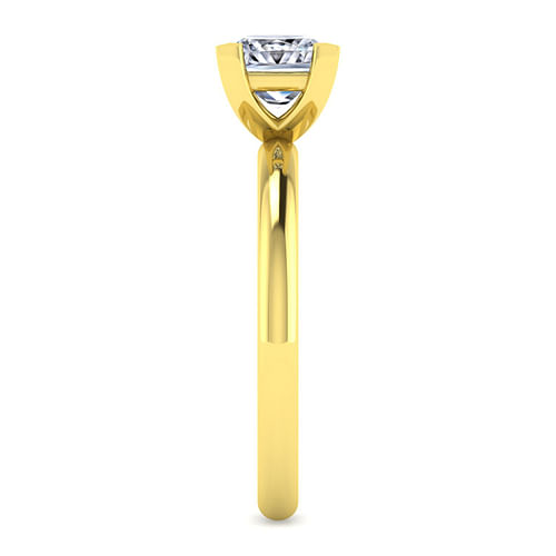 14K Yellow Gold Princess Cut Solitaire Engagement Ring