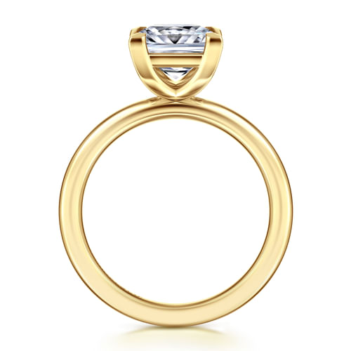 14K Yellow Gold Princess Cut Solitaire Engagement Ring