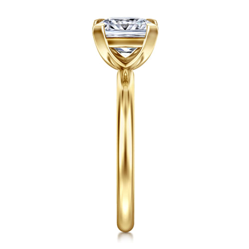 14K Yellow Gold Princess Cut Solitaire Engagement Ring