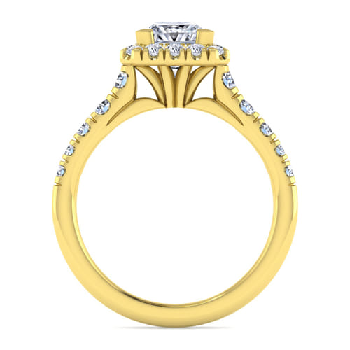 14K Yellow Gold Princess Halo Diamond Engagement Ring 14K Yellow Gold Princess Halo Diamond Engagement Ring
